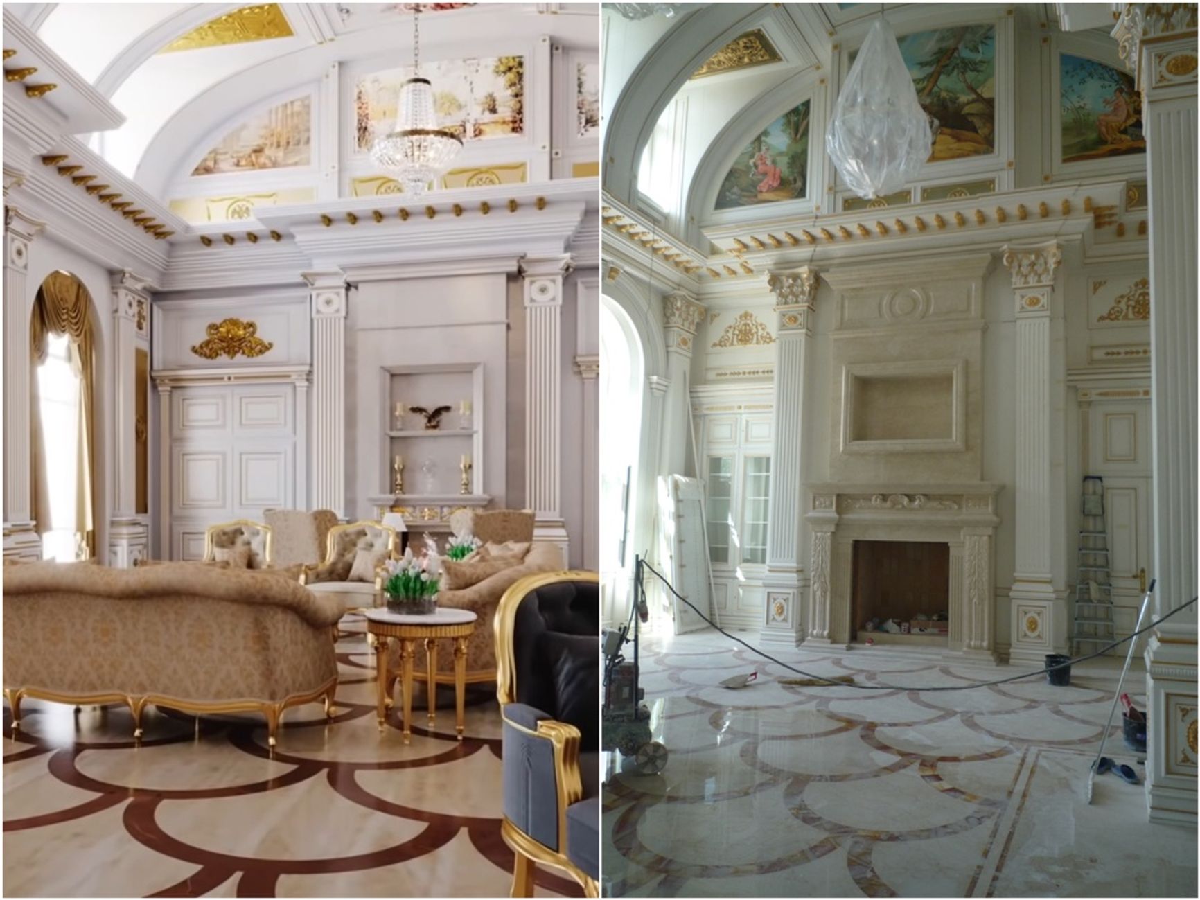 Слева — 3D-визуализация, справа — реальная фотография